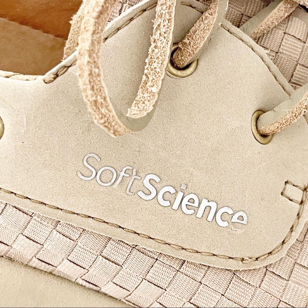 Womens Soft Science The Cruise Loafers Lightweight Woven Leather Laces Boat Tan - Picture 5 of 14